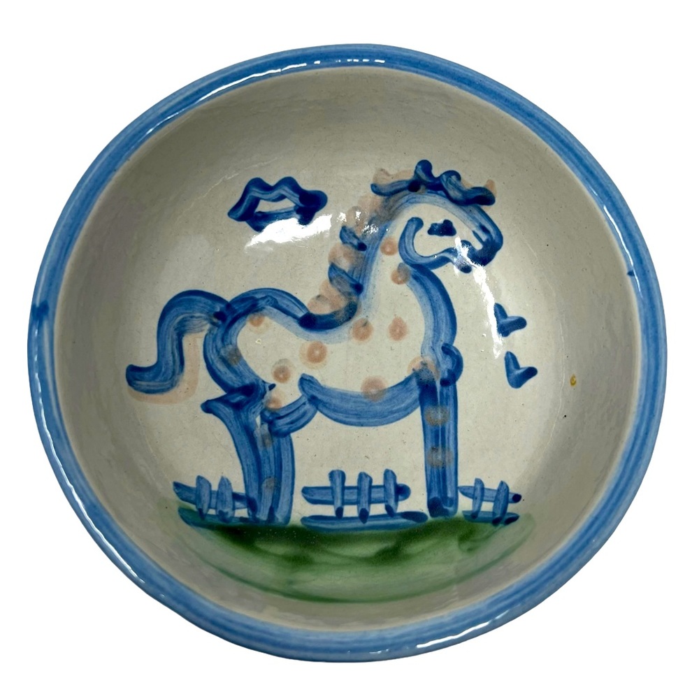 M.A. Hadley Vintage Farm Series Horse Pottery Bowl